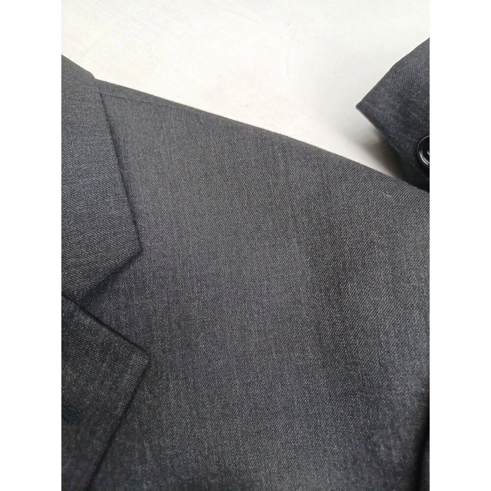 Jones New York Men's Charcoal Black 100% Wool Blazer Sz 48R